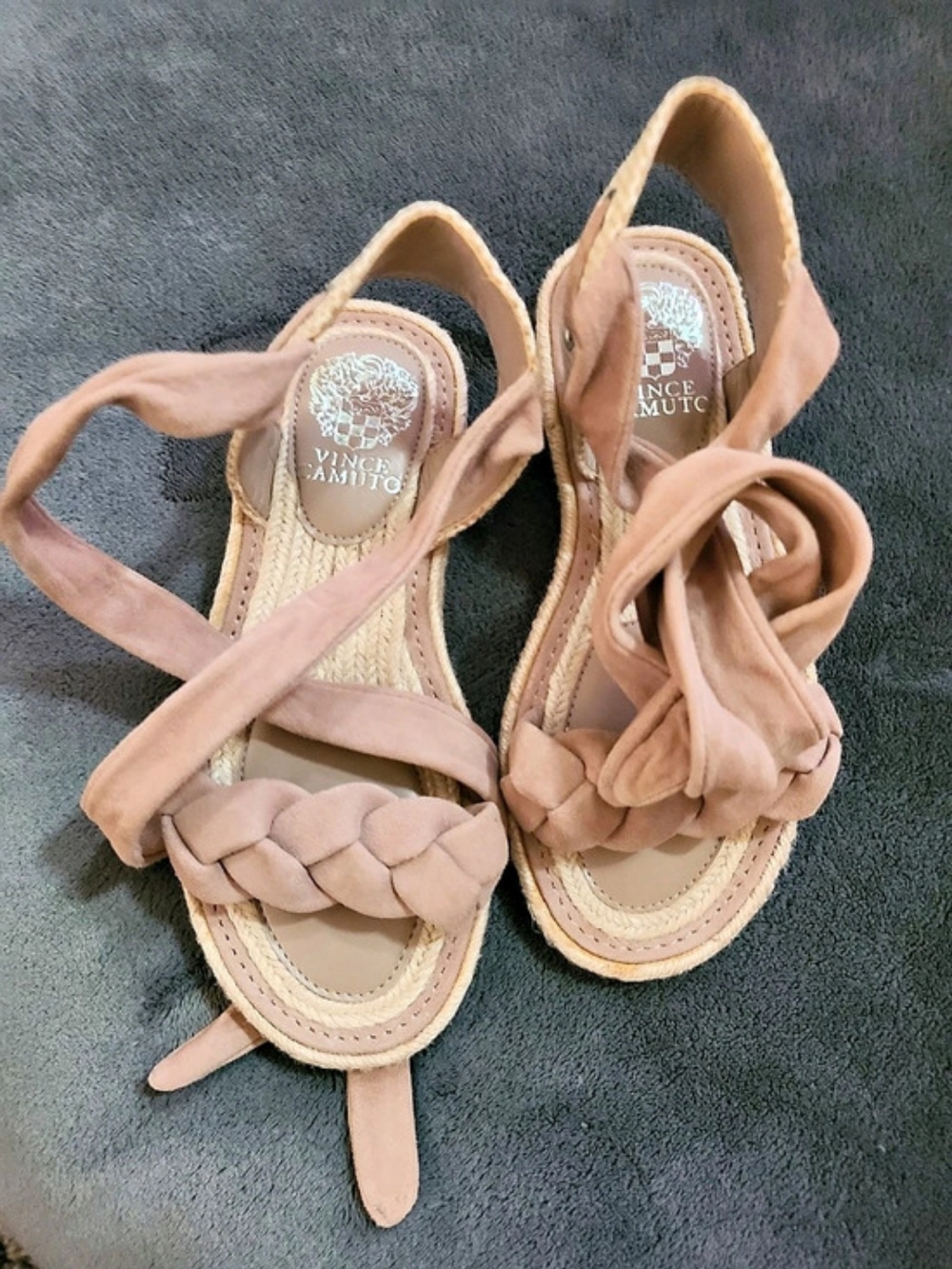 Vince Camuto Braided Wedge Sandals in Pink US 6.5